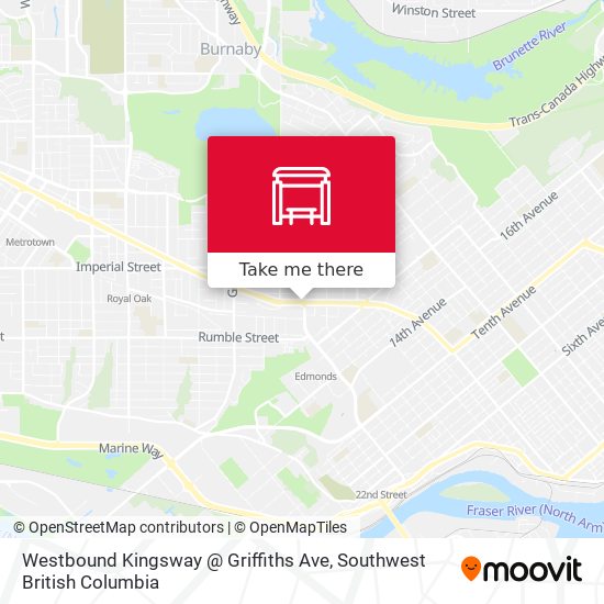 Westbound Kingsway @ Griffiths Ave map