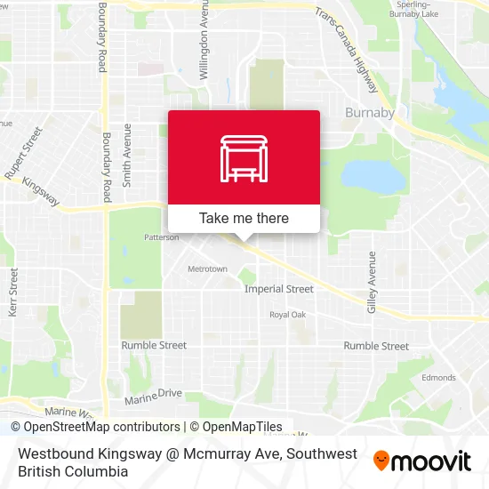 Westbound Kingsway @ Mcmurray Ave map