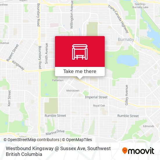 Westbound Kingsway @ Sussex Ave plan