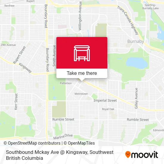 Southbound Mckay Ave @ Kingsway map