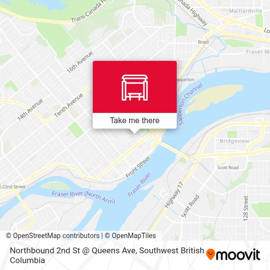 Northbound 2nd St @ Queens Ave map