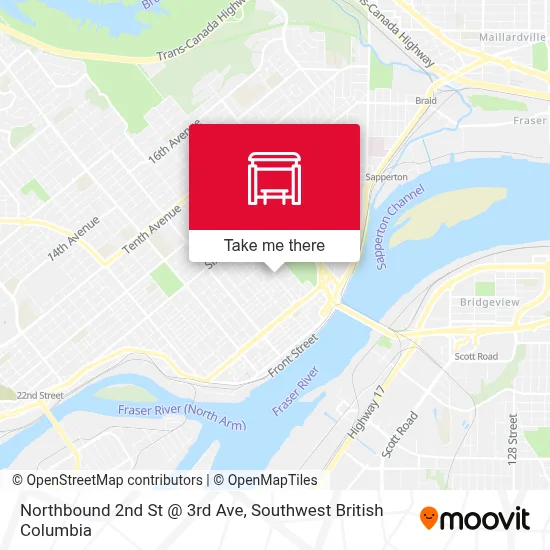 Northbound 2nd St @ 3rd Ave map