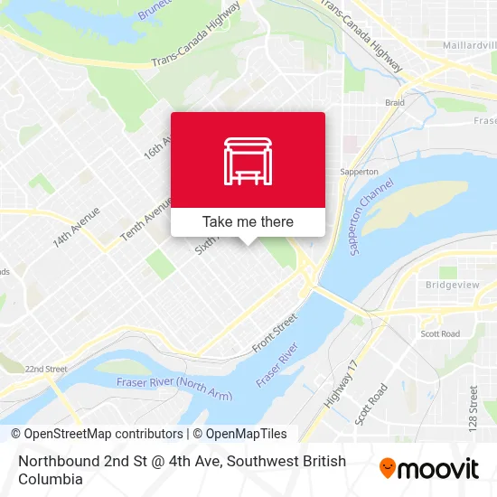 Northbound 2nd St @ 4th Ave map