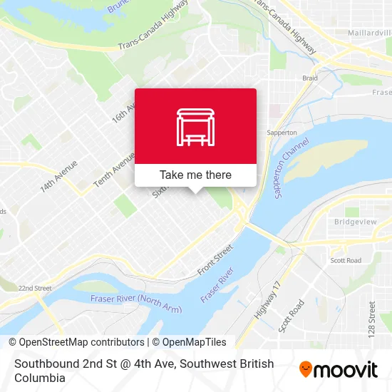 Southbound 2nd St @ 4th Ave map