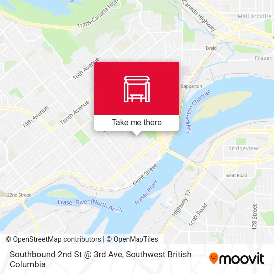 Southbound 2nd St @ 3rd Ave map
