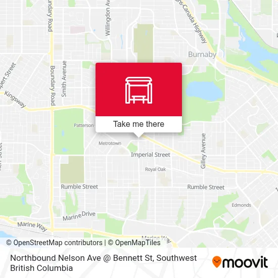 Northbound Nelson Ave @ Bennett St map