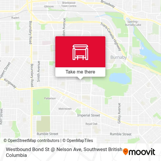 Westbound Bond St @ Nelson Ave map