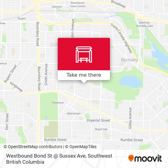 Westbound Bond St @ Sussex Ave map