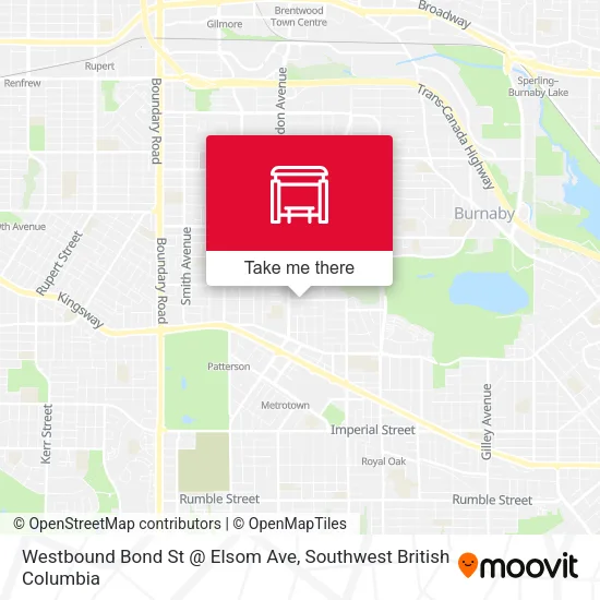 Westbound Bond St @ Elsom Ave map