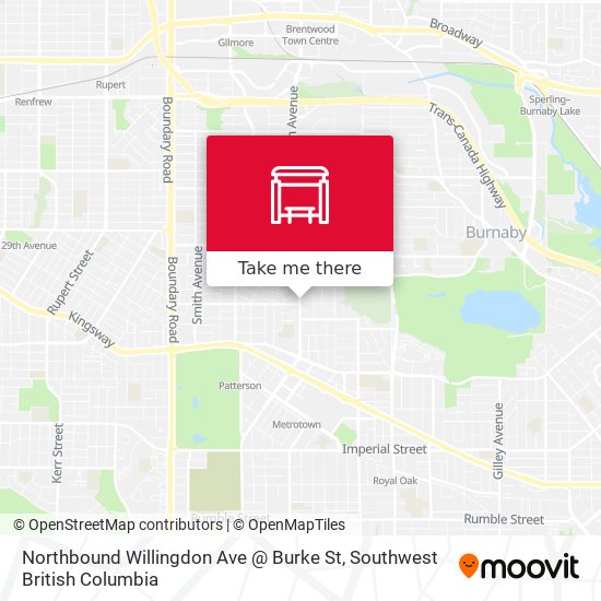 Northbound Willingdon Ave @ Burke St map