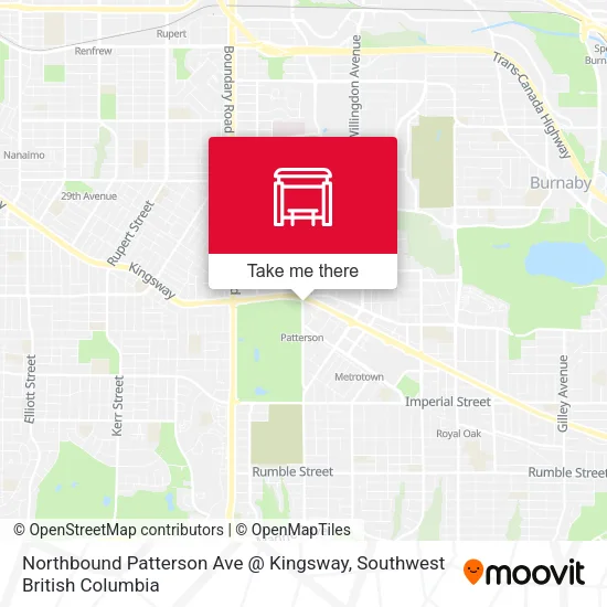 Northbound Patterson Ave @ Kingsway map