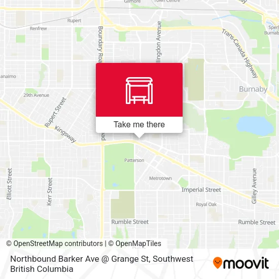 Northbound Barker Ave @ Grange St plan