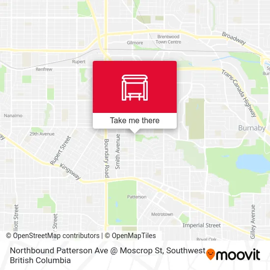 Northbound Patterson Ave @ Moscrop St map