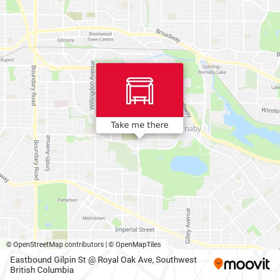 Eastbound Gilpin St @ Royal Oak Ave map