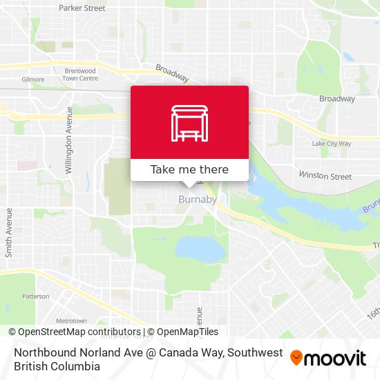 Northbound Norland Ave @ Canada Way map