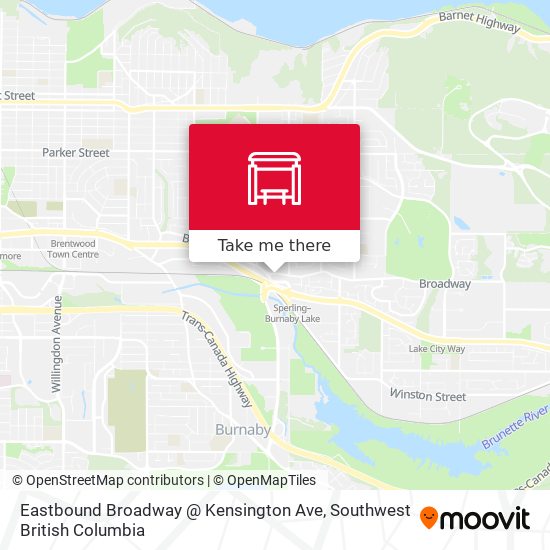 Eastbound Broadway @ Kensington Ave map