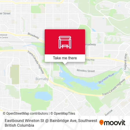 Eastbound Winston St @ Bainbridge Ave map