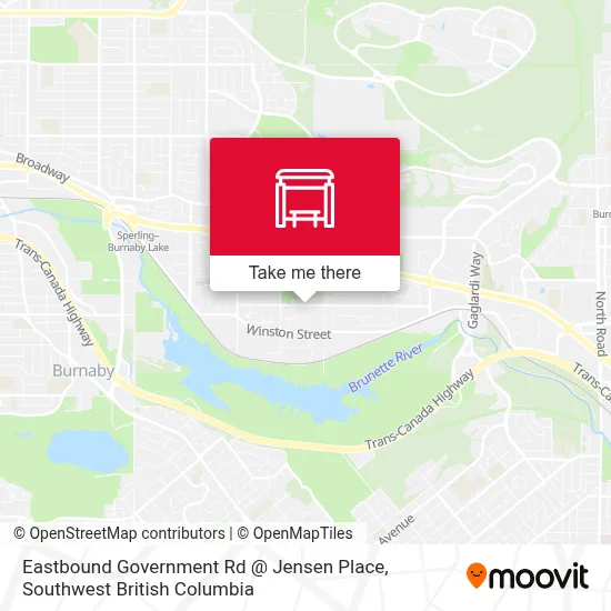 Eastbound Government Rd @ Jensen Place map