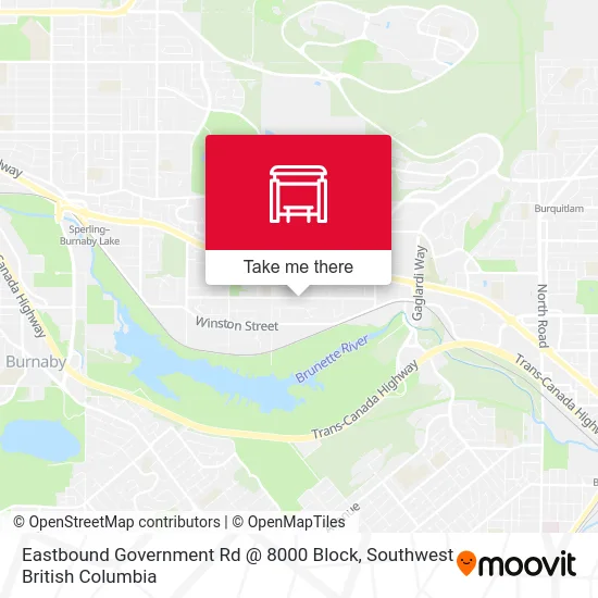 Eastbound Government Rd @ 8000 Block map