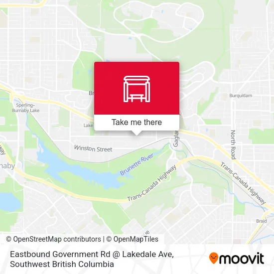 Eastbound Government Rd @ Lakedale Ave map
