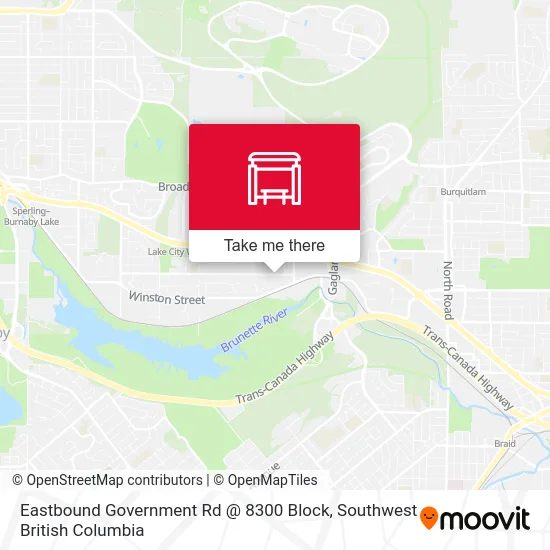 Eastbound Government Rd @ 8300 Block map