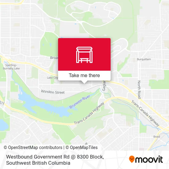 Westbound Government Rd @ 8300 Block map