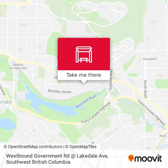 Westbound Government Rd @ Lakedale Ave map