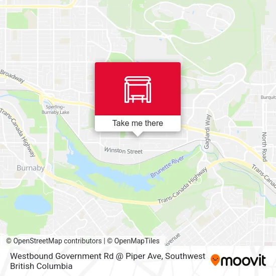Westbound Government Rd @ Piper Ave map
