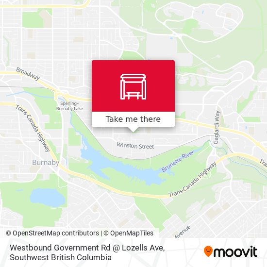 Westbound Government Rd @ Lozells Ave map