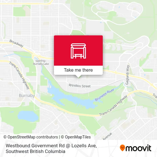 Westbound Government Rd @ Lozells Ave map