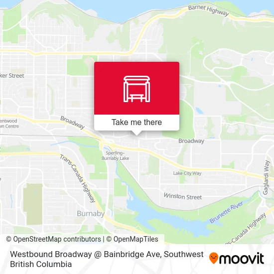 Westbound Broadway @ Bainbridge Ave map