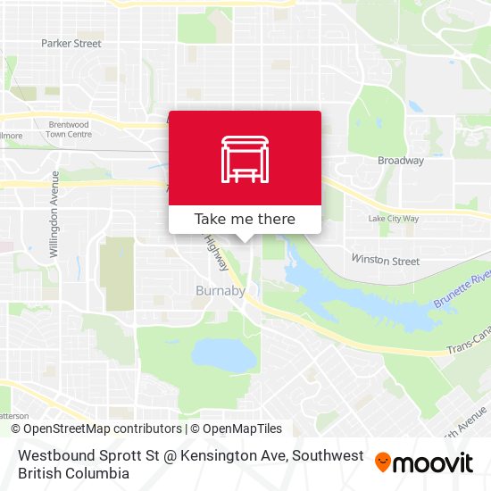 Westbound Sprott St @ Kensington Ave map