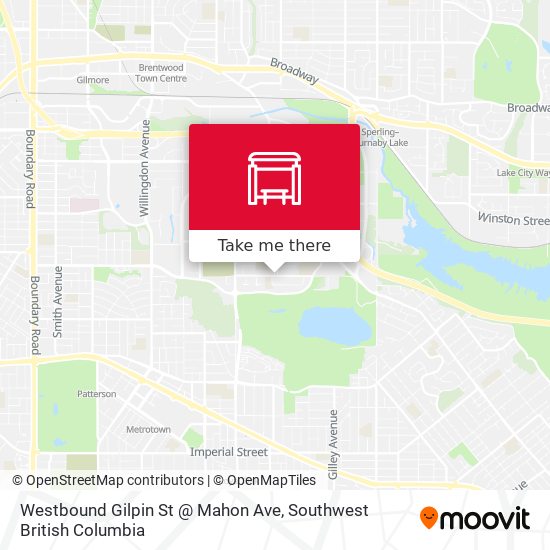 Westbound Gilpin St @ Mahon Ave map