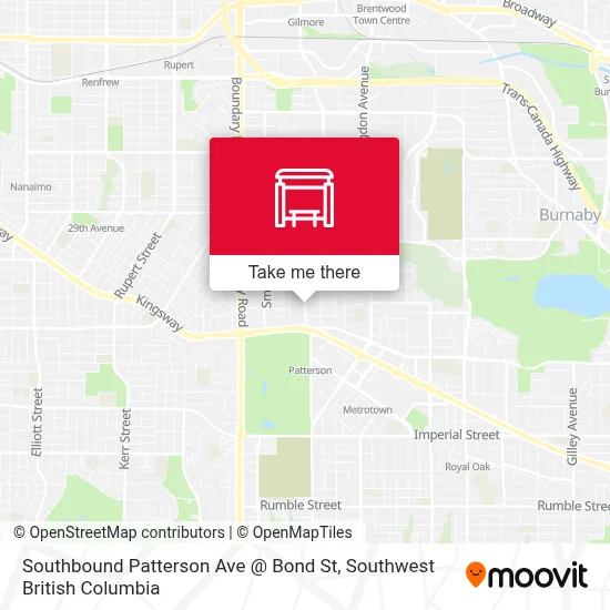 Southbound Patterson Ave @ Bond St map