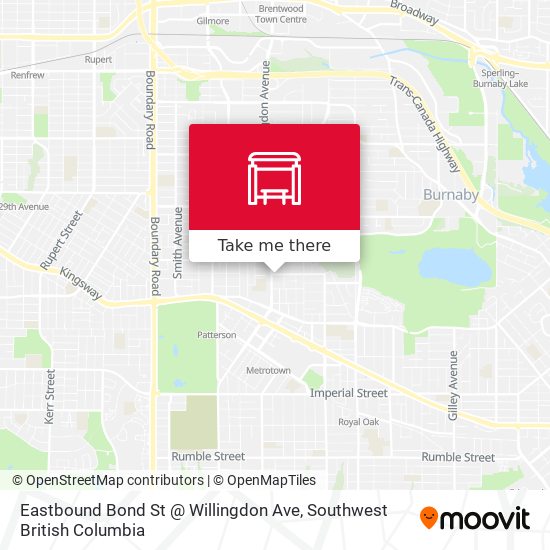 Eastbound Bond St @ Willingdon Ave map