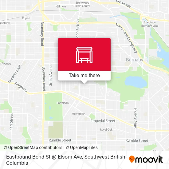 Eastbound Bond St @ Elsom Ave map