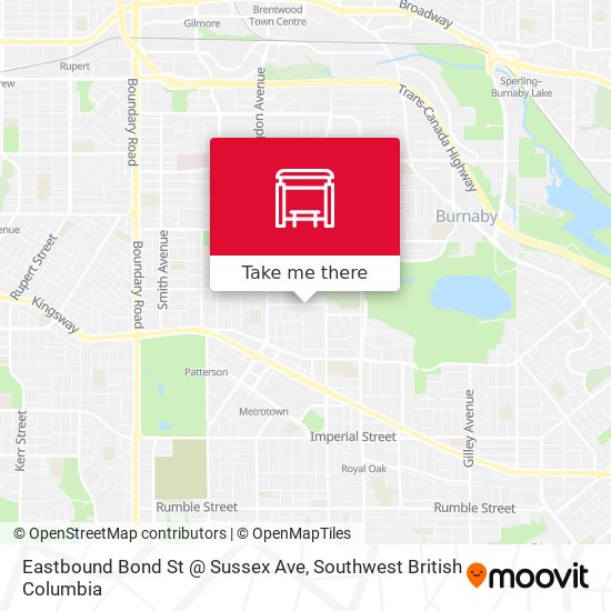 Eastbound Bond St @ Sussex Ave map