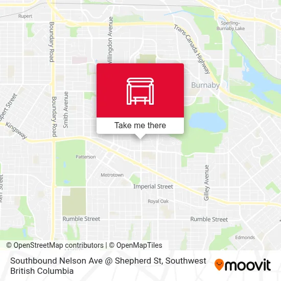 Southbound Nelson Ave @ Shepherd St map