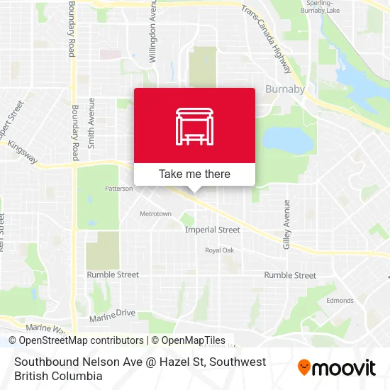 Southbound Nelson Ave @ Hazel St map