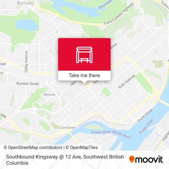 Southbound Kingsway @ 12 Ave map