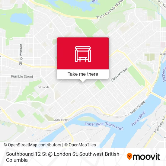 Southbound 12 St @ London St map