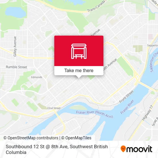 Southbound 12 St @ 8th Ave map