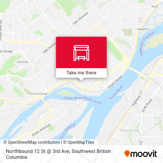 Northbound 12 St @ 3rd Ave map