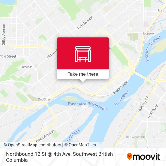 Northbound 12 St @ 4th Ave map