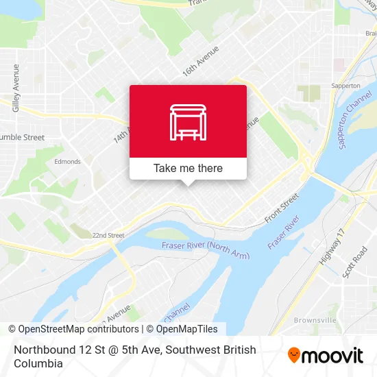 Northbound 12 St @ 5th Ave map