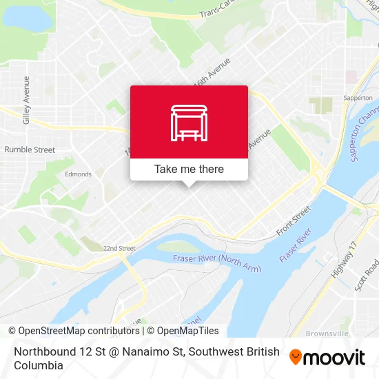 Northbound 12 St @ Nanaimo St map