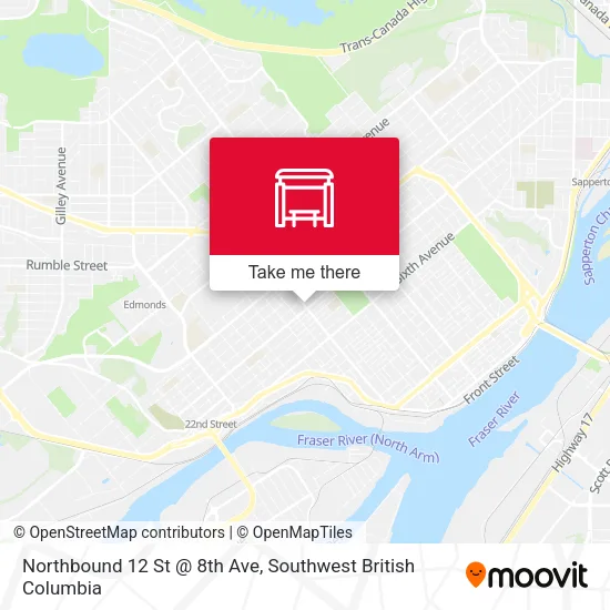 Northbound 12 St @ 8th Ave map