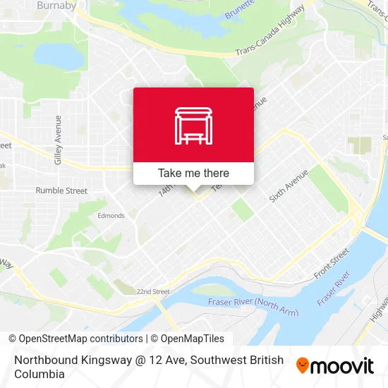 Northbound Kingsway @ 12 Ave map