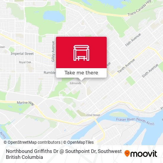 Northbound Griffiths Dr @ Southpoint Dr map