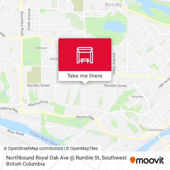 Northbound Royal Oak Ave @ Rumble St map